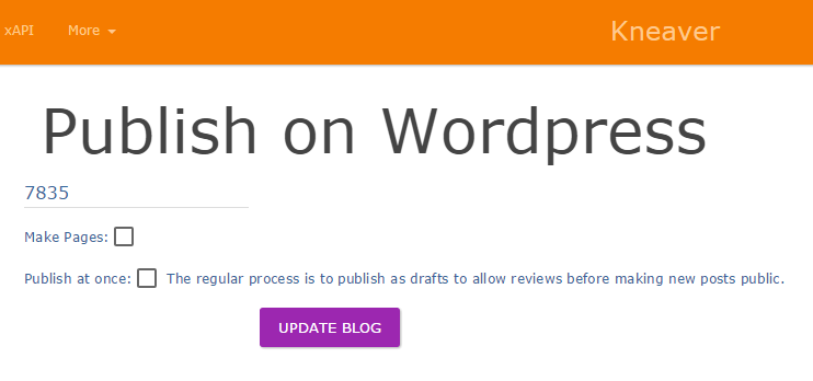 Publish from Kneaver to WordPress in 4 pictures